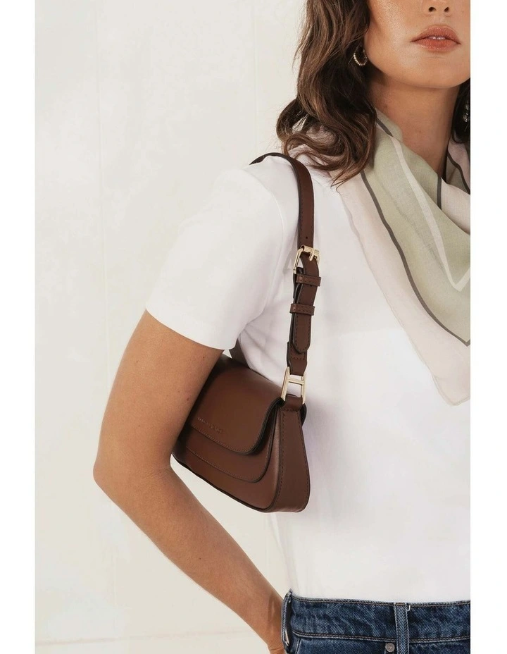 Hailey Shoulder Bag in Chocolate Brown image 5