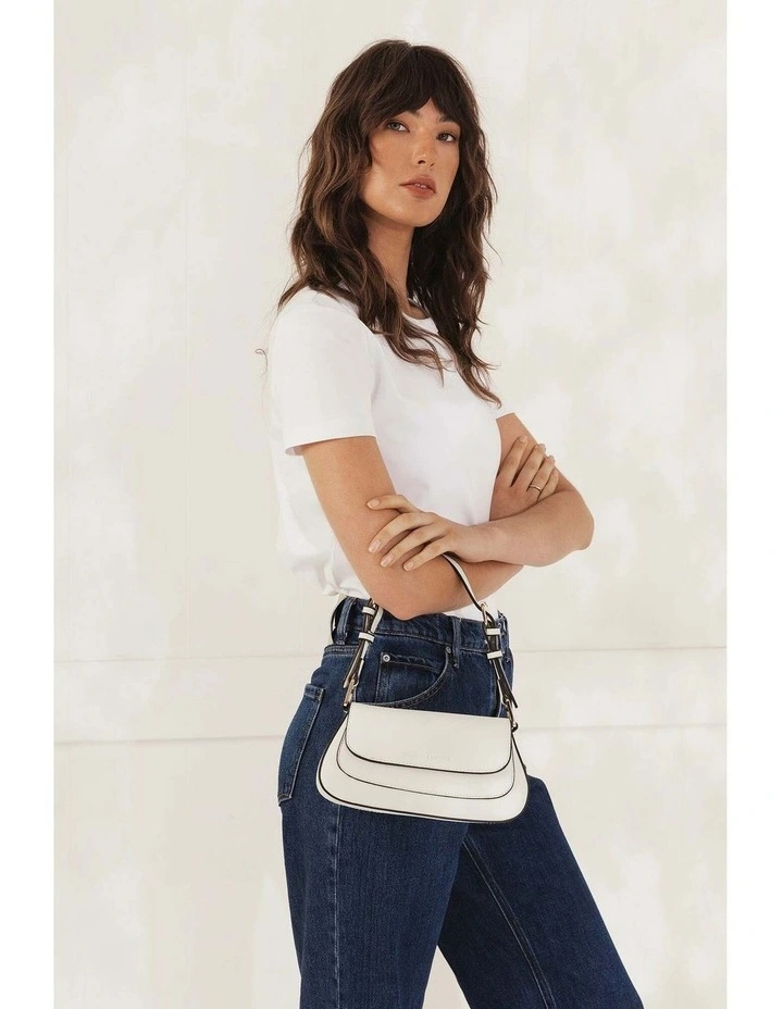 Hailey Shoulder Bag in White image 3