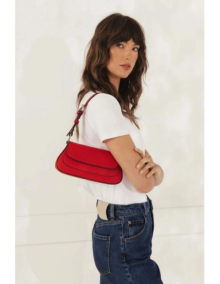 Hailey Shoulder Bag in Bright Red image 2