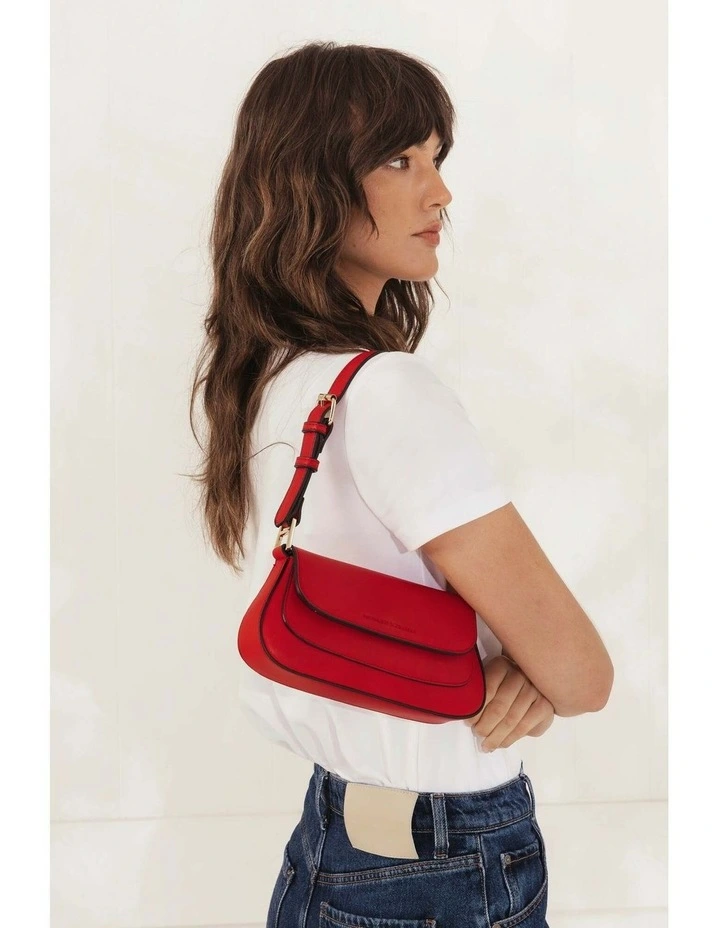 Hailey Shoulder Bag in Bright Red image 4