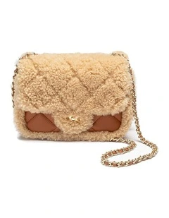 Shearling Matelass Flaps Shoulder Bag