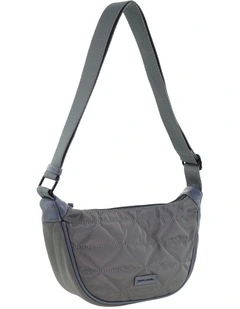 Pierre Cardin Ladies Nylon Crescent Crossbody Bag in Grey
