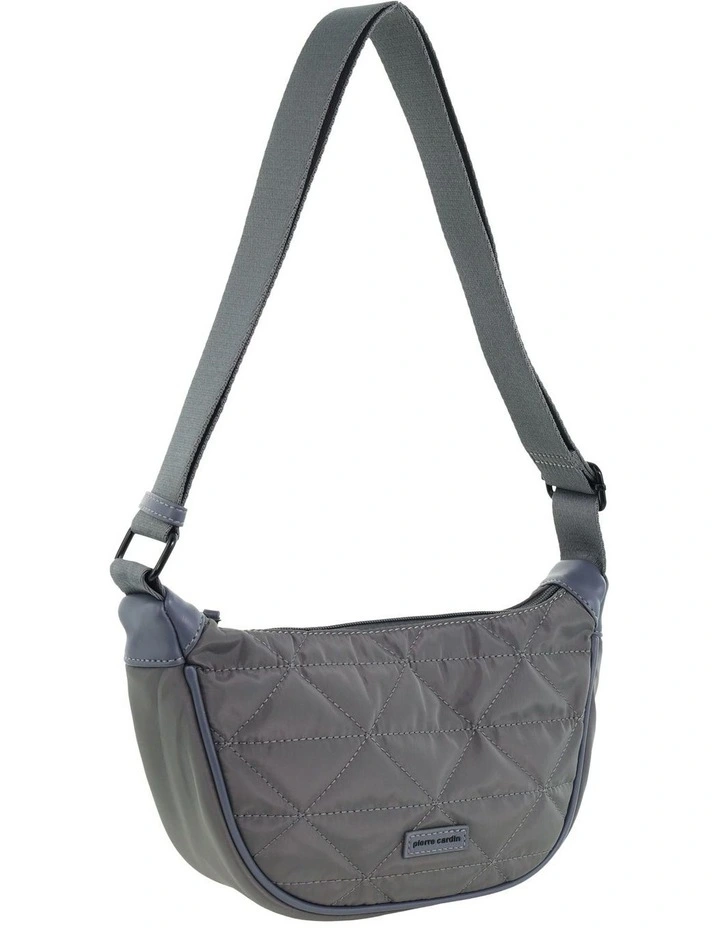 Pierre Cardin Ladies Nylon Crescent Crossbody Bag in Grey image 1