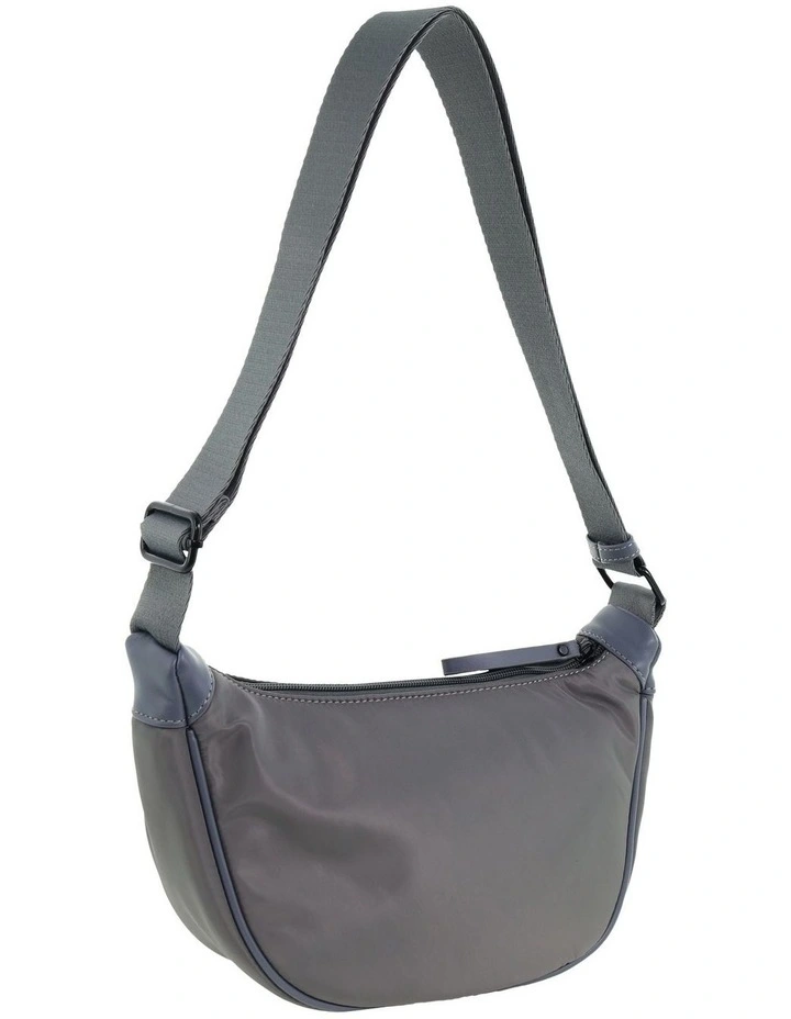 Pierre Cardin Ladies Nylon Crescent Crossbody Bag in Grey image 5