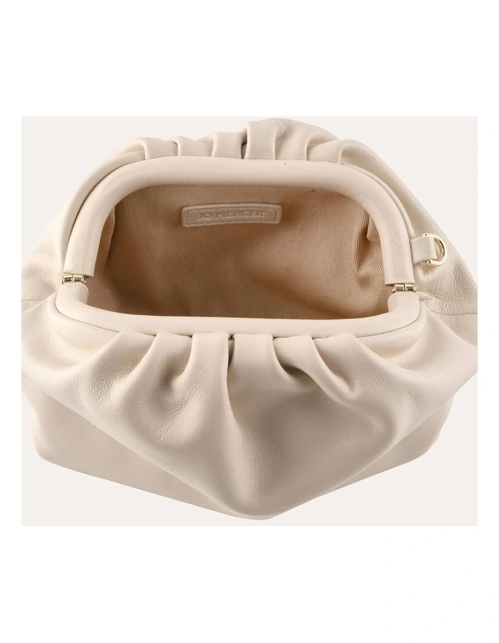 BAMBINI CLUTCH BAG OFF WHITE LEATHER image 4