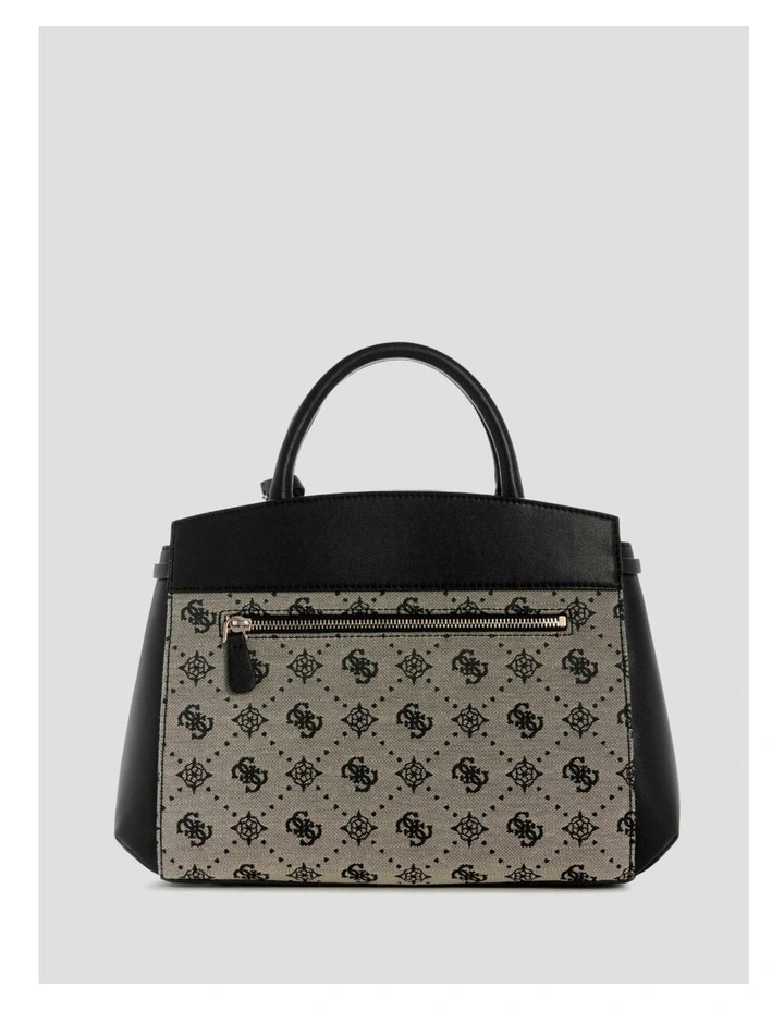 Black Logo Melinda Triple Compartment Satchel Bag image 5