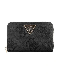 Laurel Medium Zip Around Wallet in Black