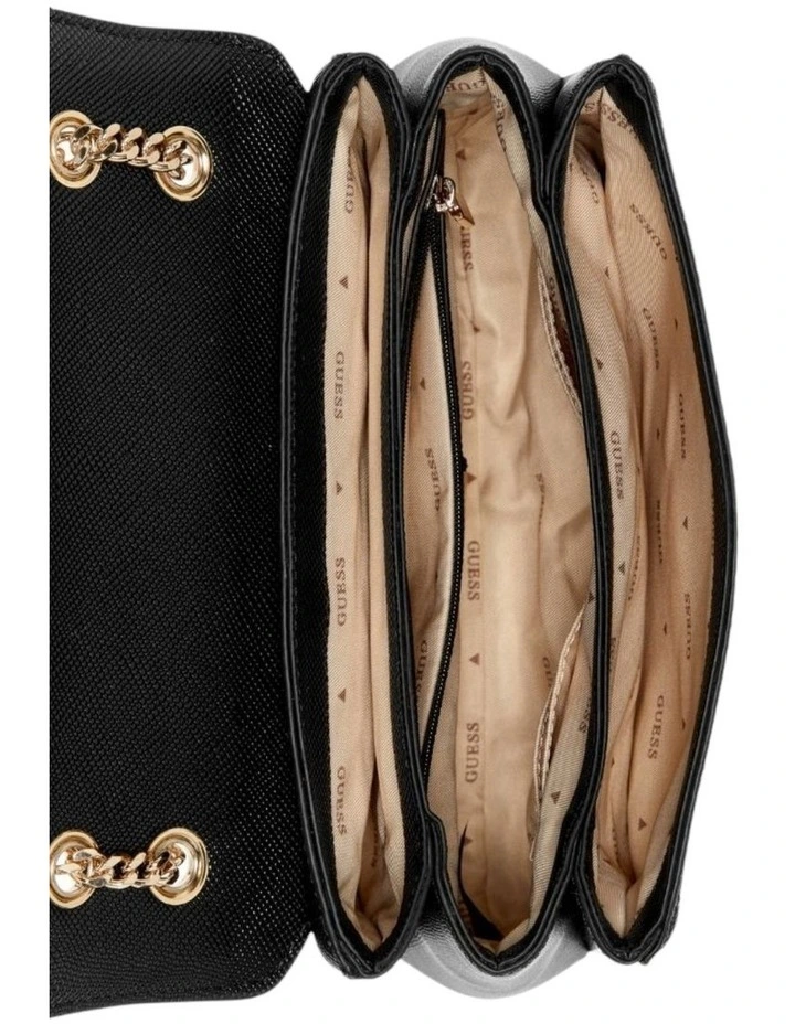 Noelle Convertible Crossbody Flap Bag in Black image 4