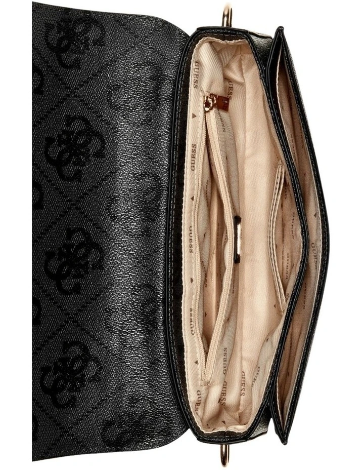 Sadie Flap Shoulder Bag in Black image 3