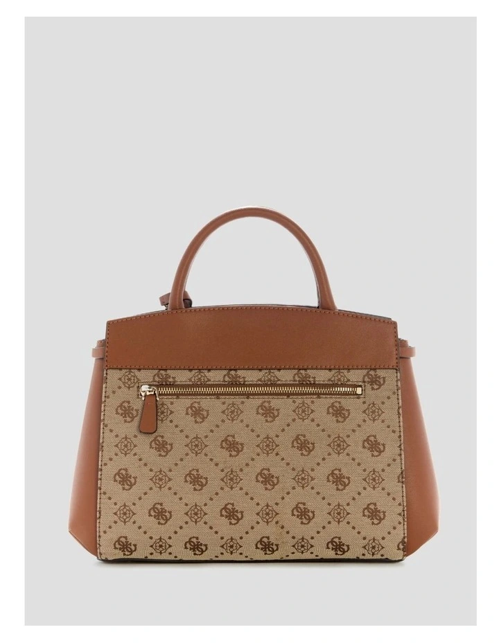 Melinda Triple Compartment Satchel Bag in Brown Logo image 5
