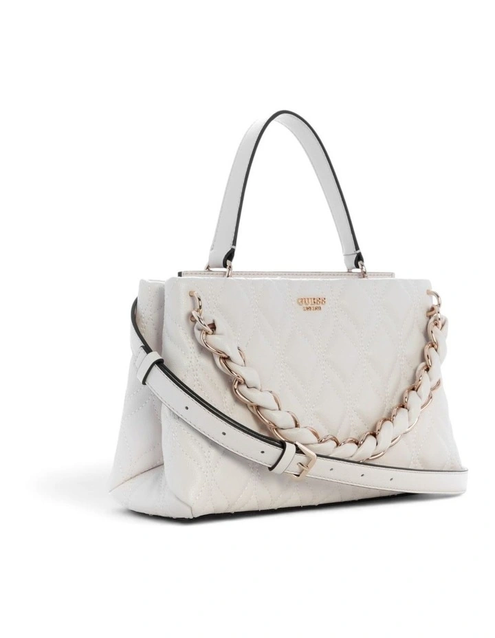 Maxine Girlfriend Satchel Bag in Off-White image 3