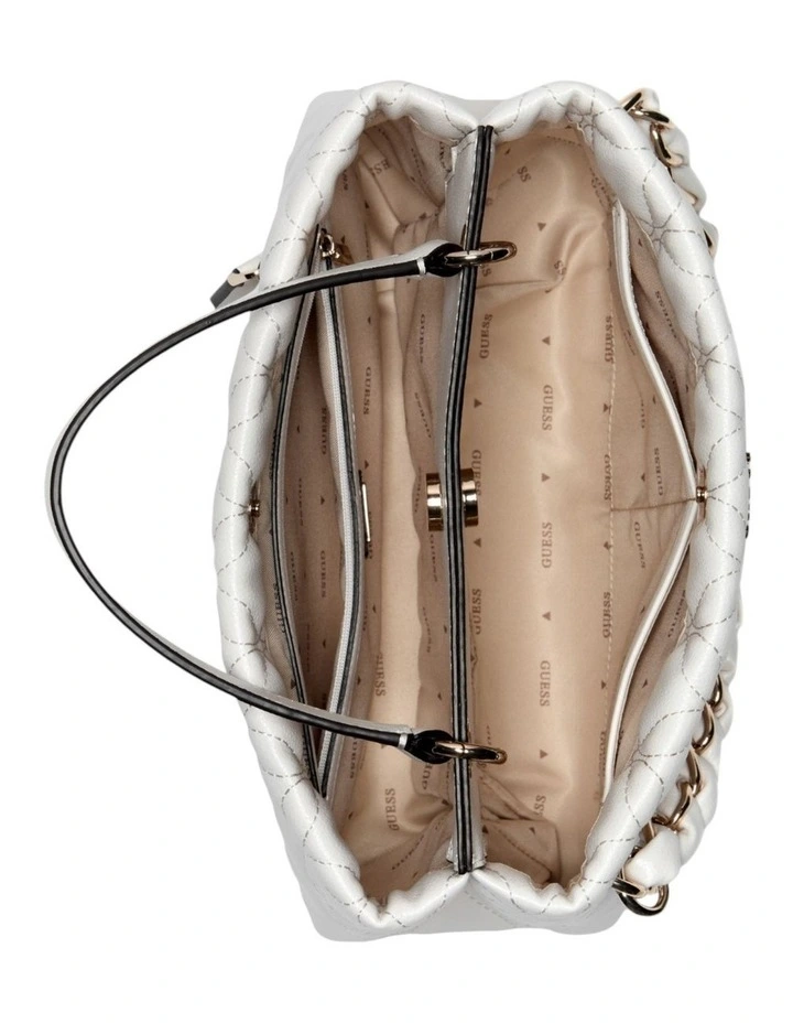 Maxine Girlfriend Satchel Bag in Off-White image 4