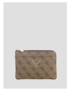 Laurel II Key Ring Pouch in Brown Logo