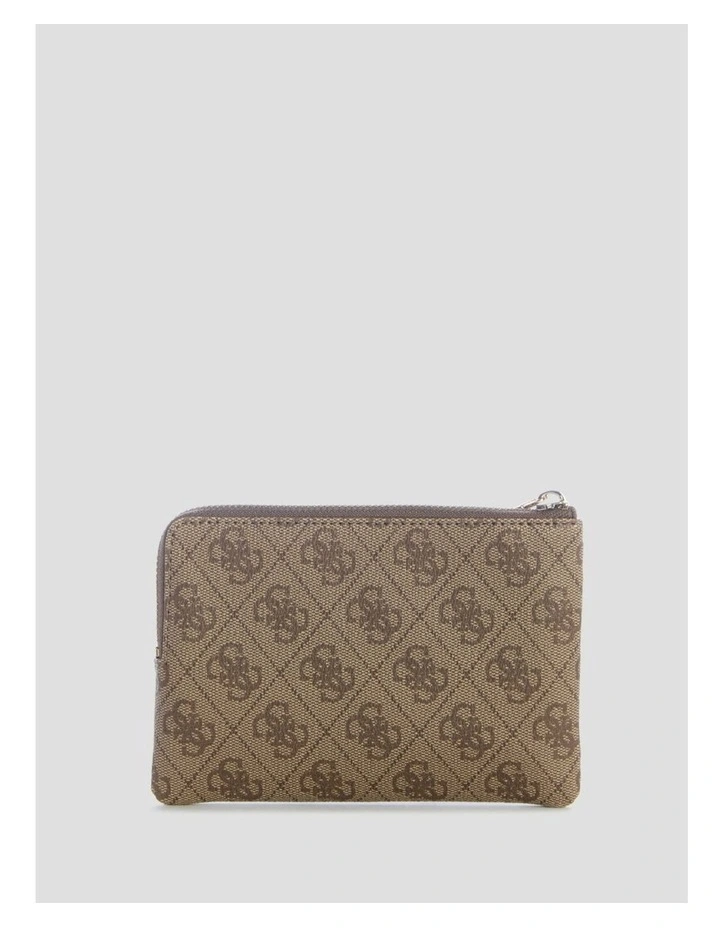 Laurel II Key Ring Pouch in Brown Logo image 2