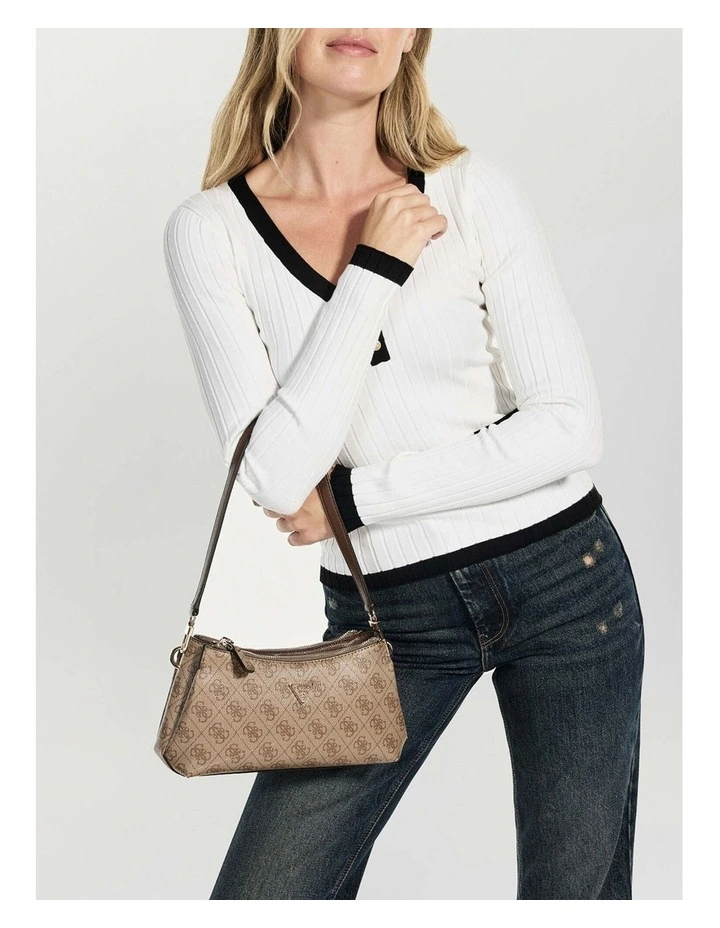Noelle Shoulder Crossbody Bag in Brown Logo image 2
