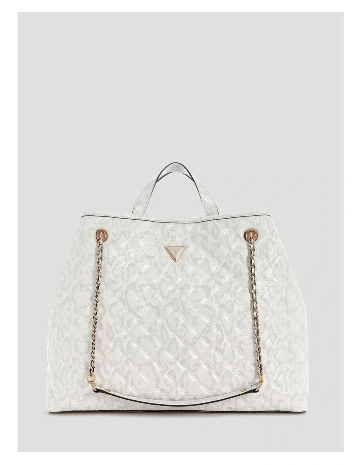 Giully Large 2 In 1 Tote Bag in White image 1