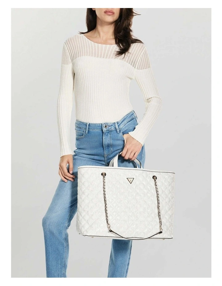Giully Large 2 In 1 Tote Bag in White image 2