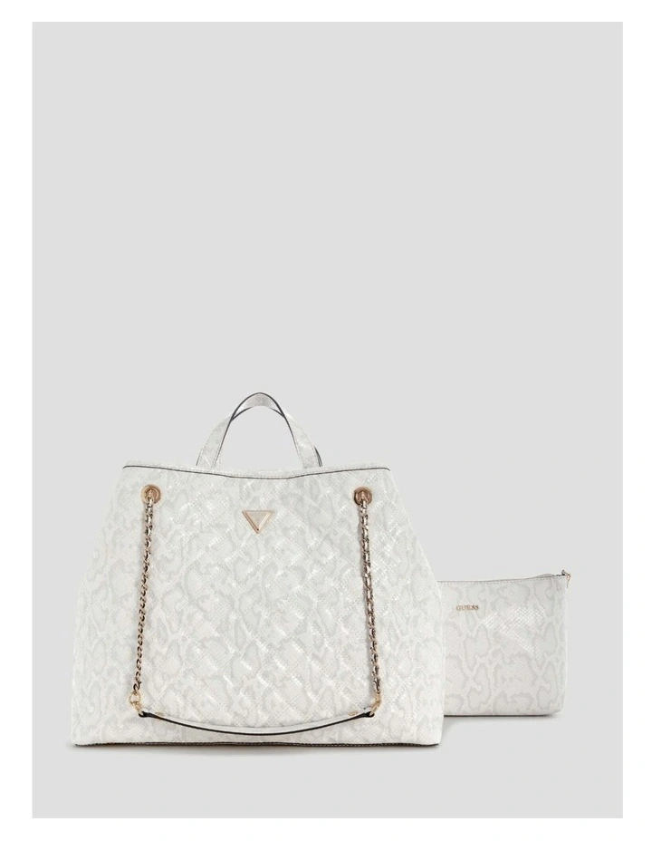 Giully Large 2 In 1 Tote Bag in White image 3