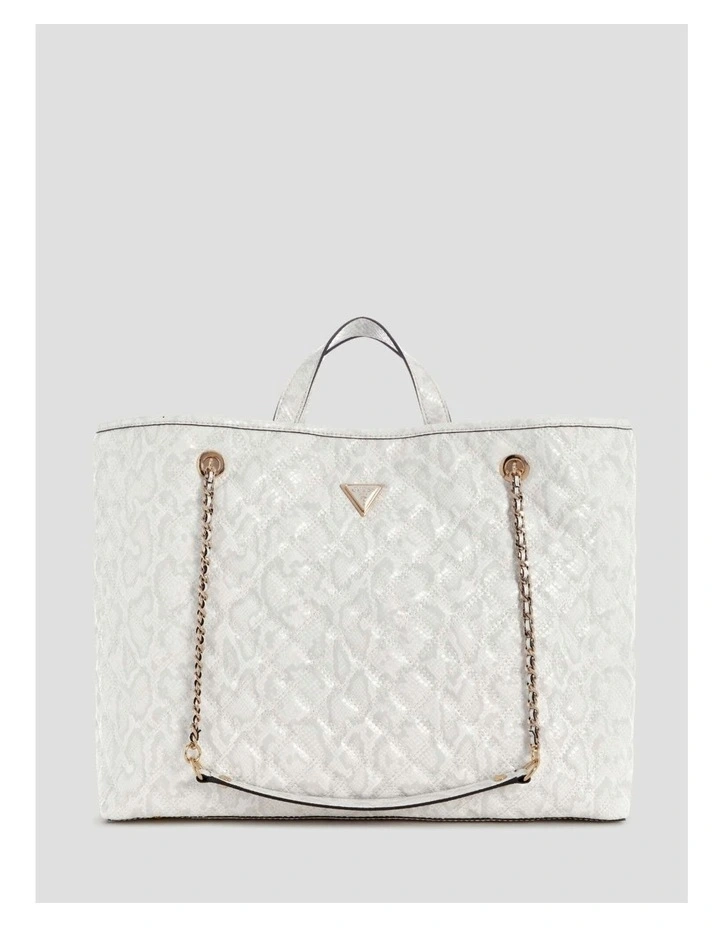 Giully Large 2 In 1 Tote Bag in White image 5