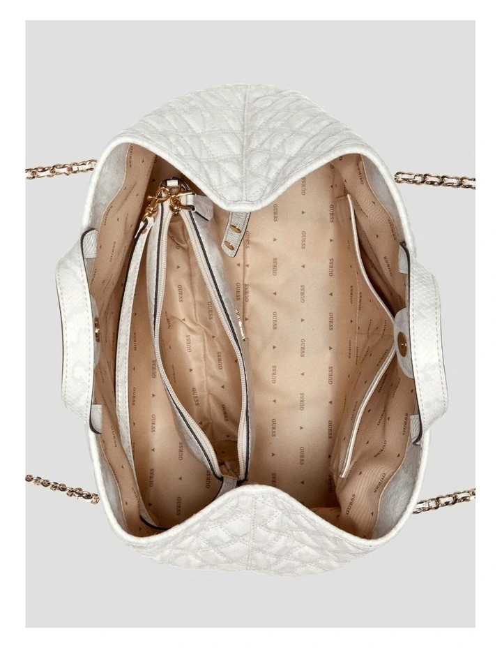 Giully Large 2 In 1 Tote Bag in White image 6