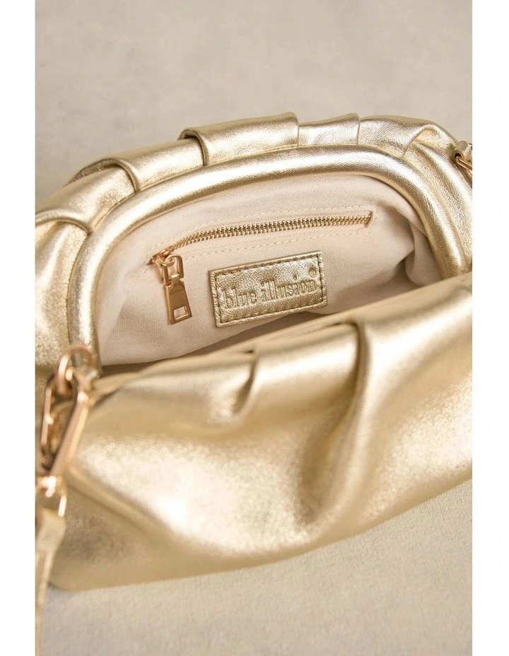 Round Clutch - Metallic Gold image 4