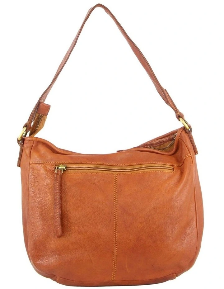 Pierre Cardin Woven Leather Ladies Crossbody Messenger Bag Travel - Cognac image 2