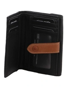 Pierre Cardin Womens Leather Bi-Fold Tab Wallet Ladies - Black