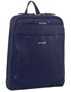Pierre Cardin Rustic Womens Leather Backpack Bag Handbag Back Pack Travel  - Navy