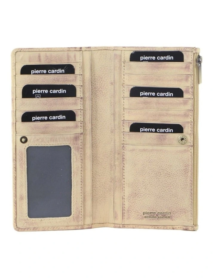 Pierre Cardin Perforated Leather Ladies Handy Travel Wallet - Latte image 1