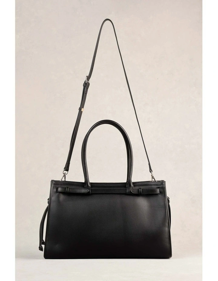 Leather Tote Bag - Black image 3