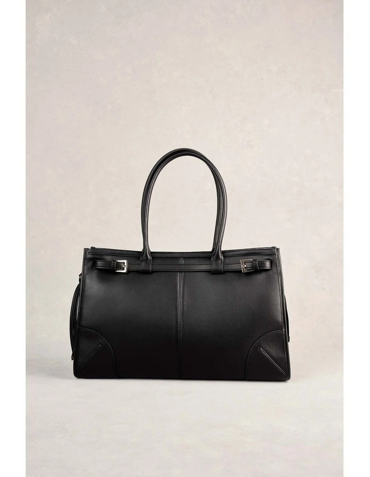 Leather Tote Bag - Black image 6