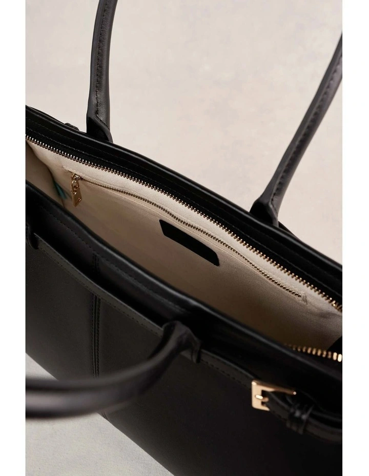 Leather Tote Bag - Black image 7