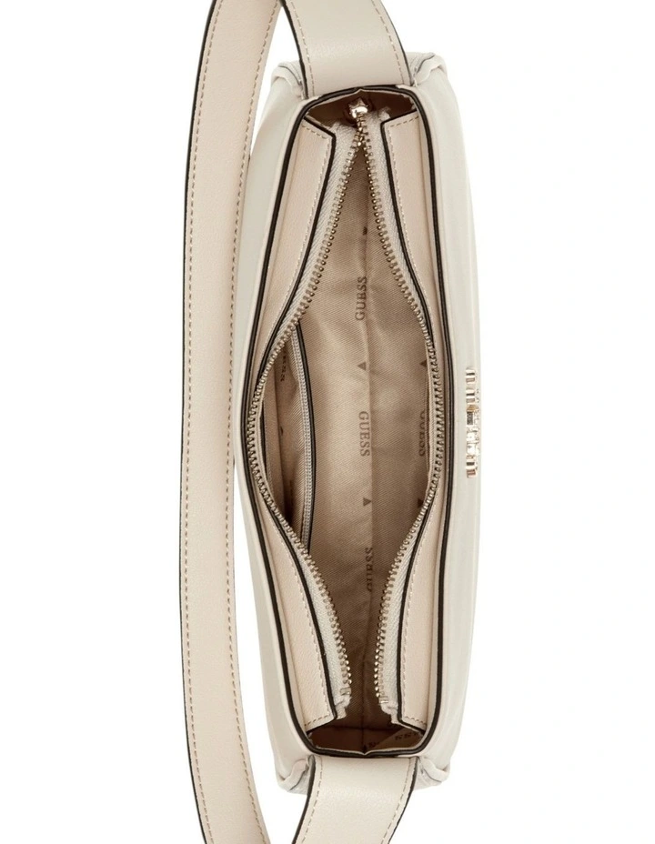 Cerelia Top Zip Shoulder Bag in Bone image 3