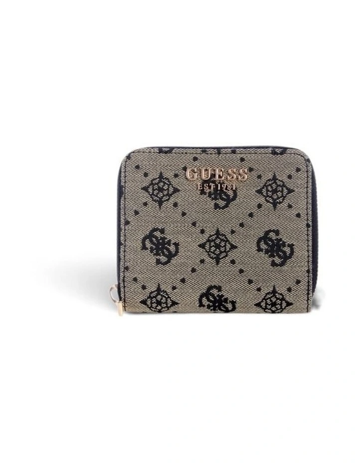 Melinda Small Zip Around Wallet in Black Logo image 1