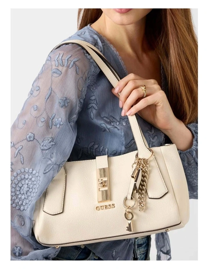 Brooke Shoulder Satchel Bag in White image 2