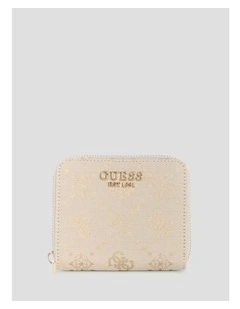 Melinda Small Zip Around Wallet in Off White Logo
