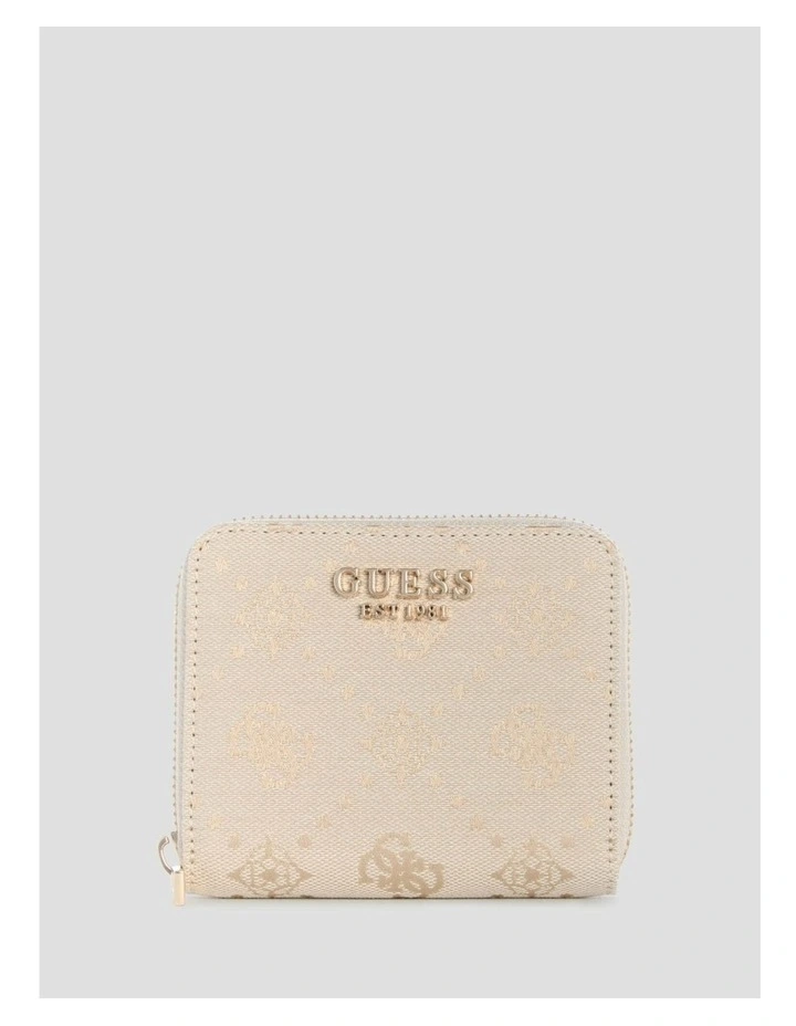 Melinda Small Zip Around Wallet in Off White Logo image 1