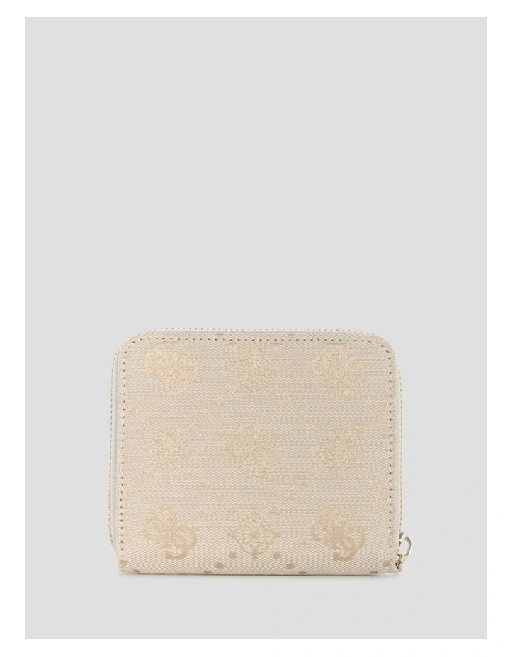 Melinda Small Zip Around Wallet in Off White Logo image 2