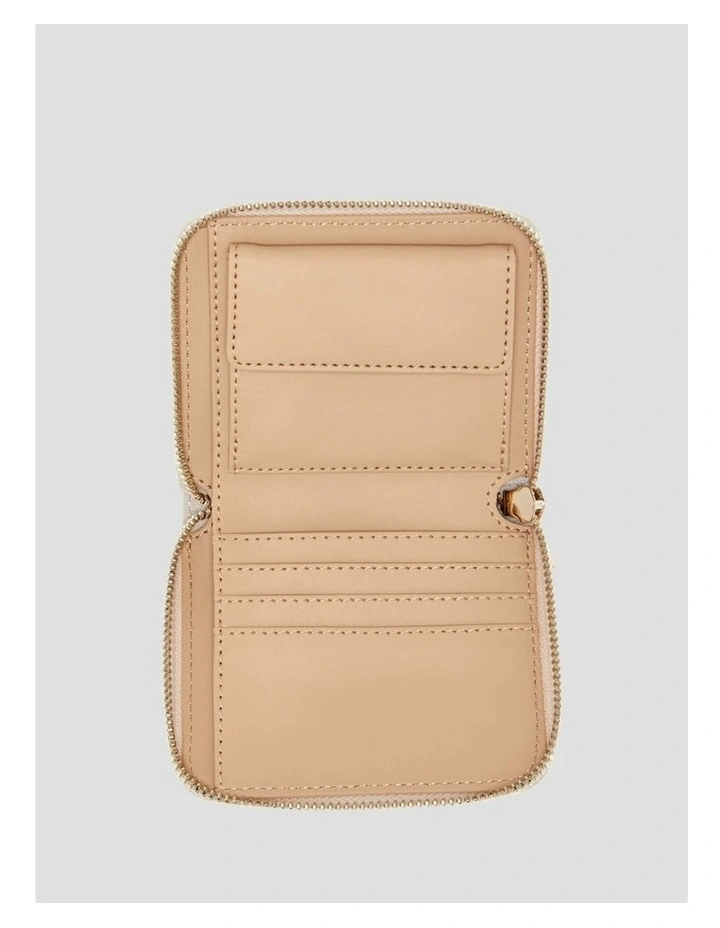Melinda Small Zip Around Wallet in Off White Logo image 3
