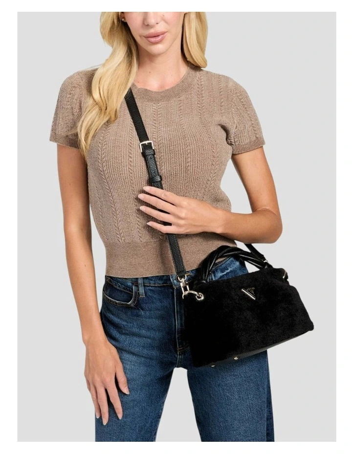 Shaida Top Handle Crossbody Bag in Black image 2