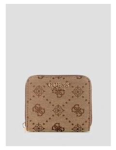 Melinda Small Zip Around Wallet in Brown Logo