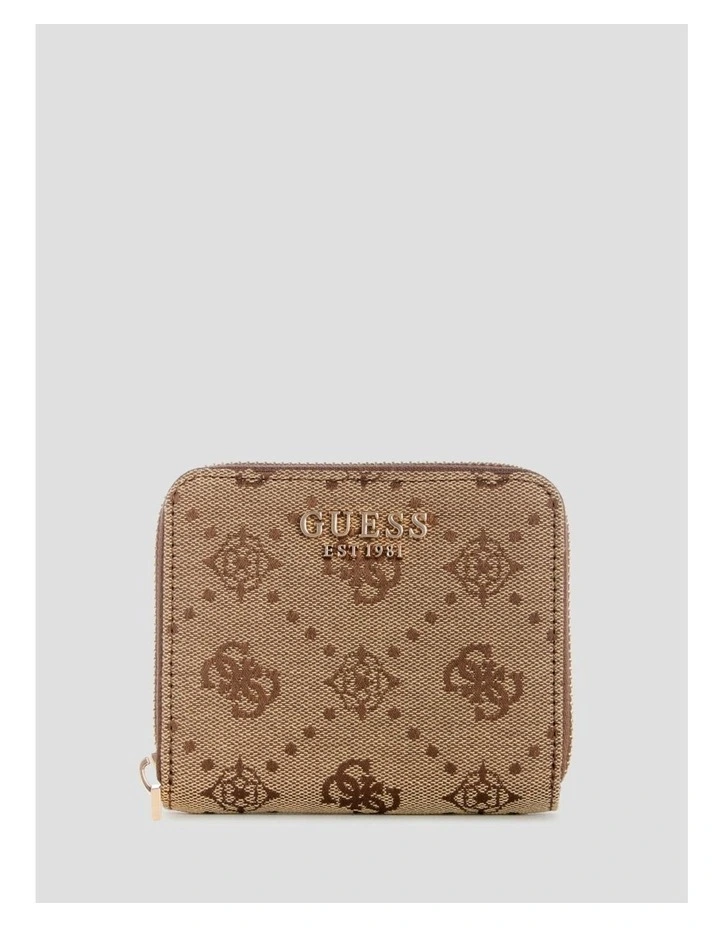 Melinda Small Zip Around Wallet in Brown Logo image 1