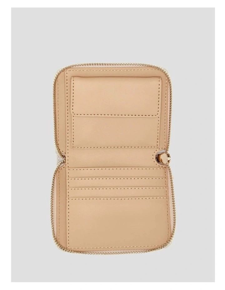Melinda Small Zip Around Wallet in Brown Logo image 3