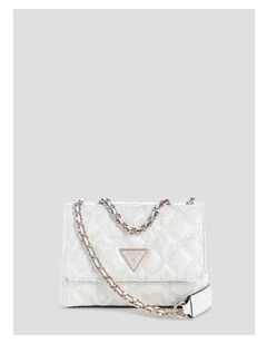 Giully 2 Mini Compartment Flap Bag in White