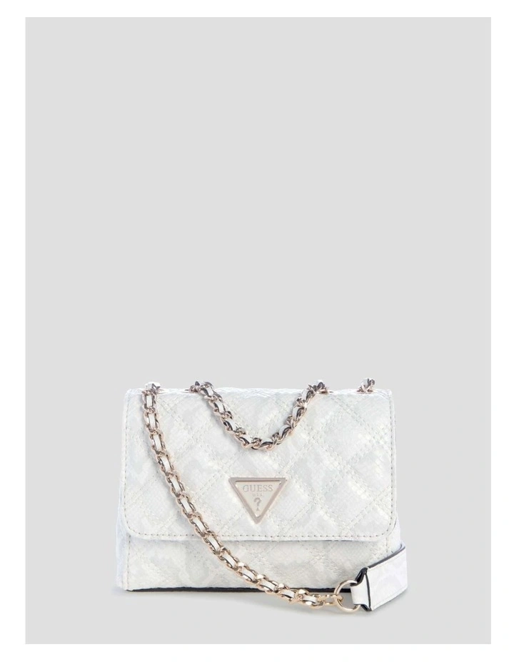 Giully 2 Mini Compartment Flap Bag in White image 1