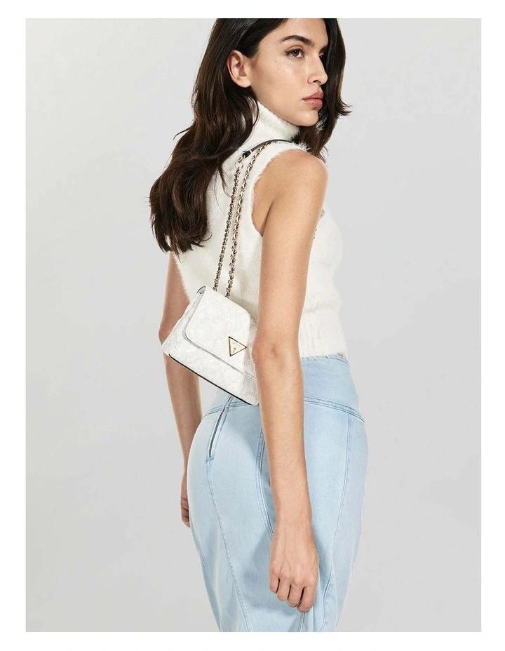Giully 2 Mini Compartment Flap Bag in White image 2