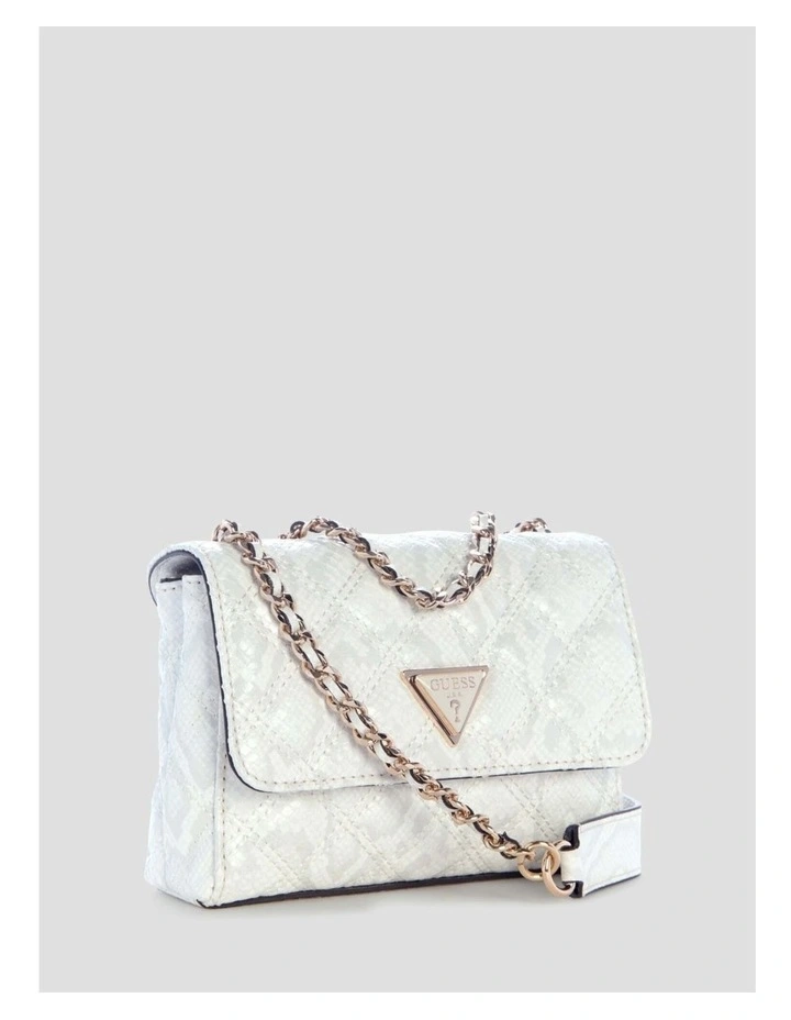 Giully 2 Mini Compartment Flap Bag in White image 3