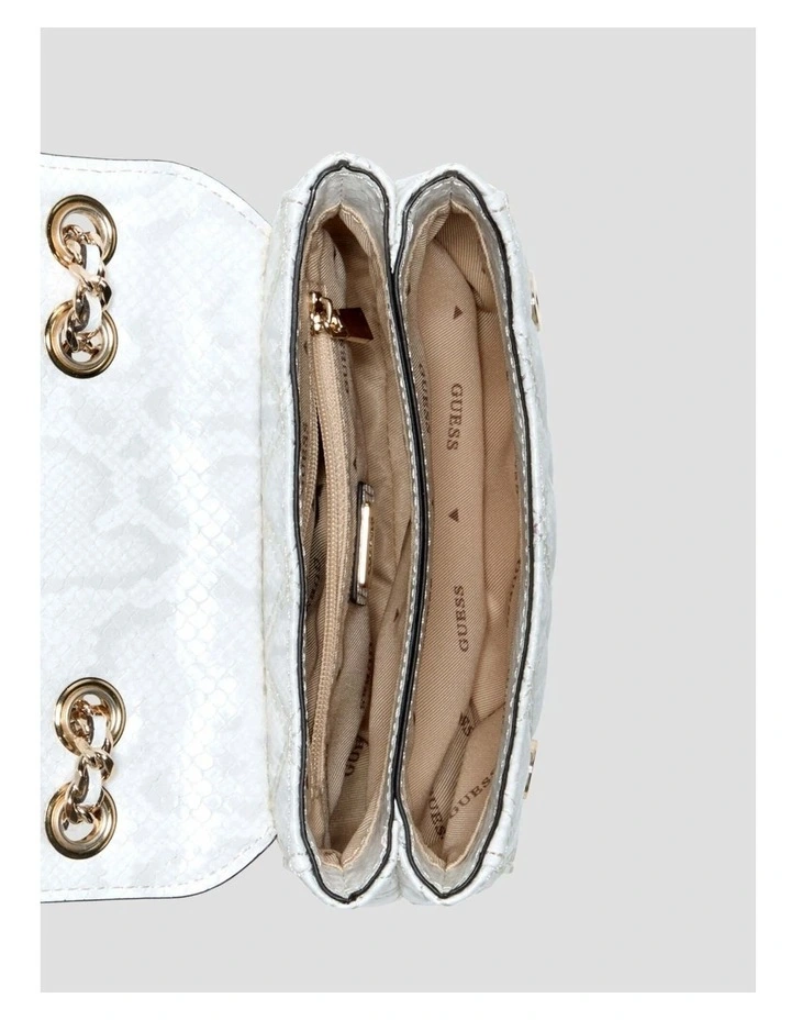 Giully 2 Mini Compartment Flap Bag in White image 4