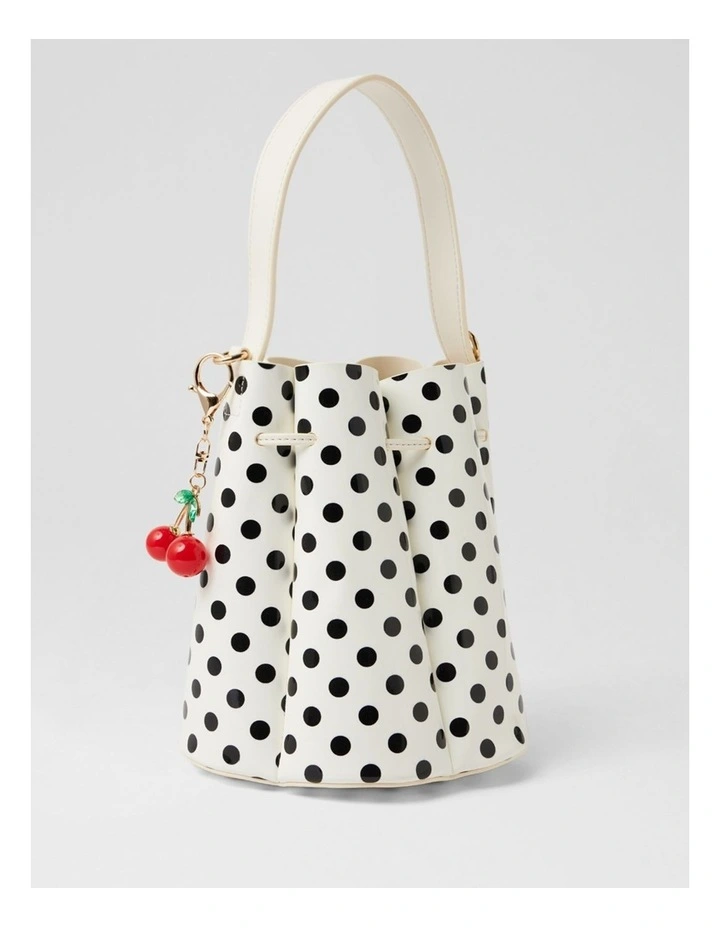 Lazzura White Black Spot Patent Pu Handbag image 2