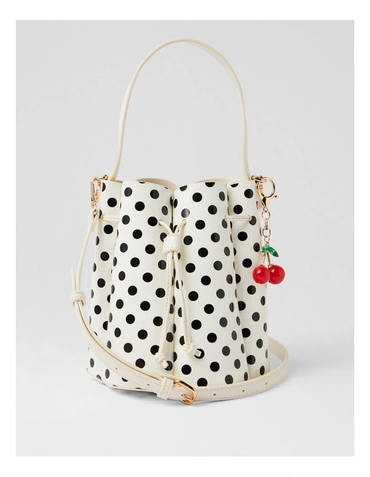 Lazzura White Black Spot Patent Pu Handbag image 3